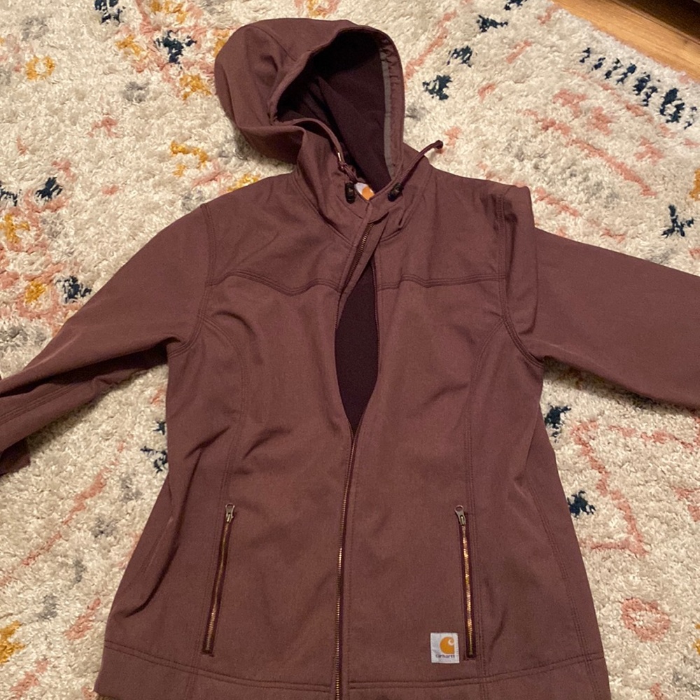 Carhartt for Women hooded coat jacket fleece lined plum purple womens XL